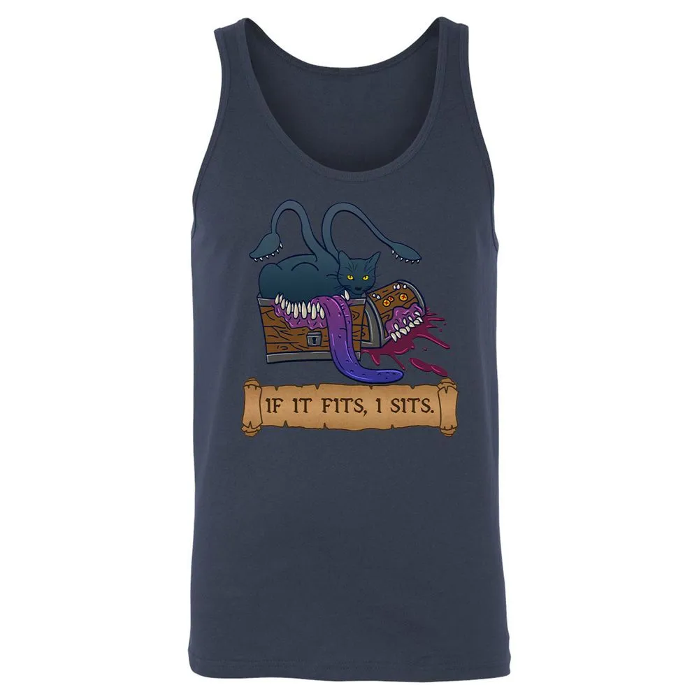 If It Fits I Sits Unisex Jersey Tank - Navy - 2