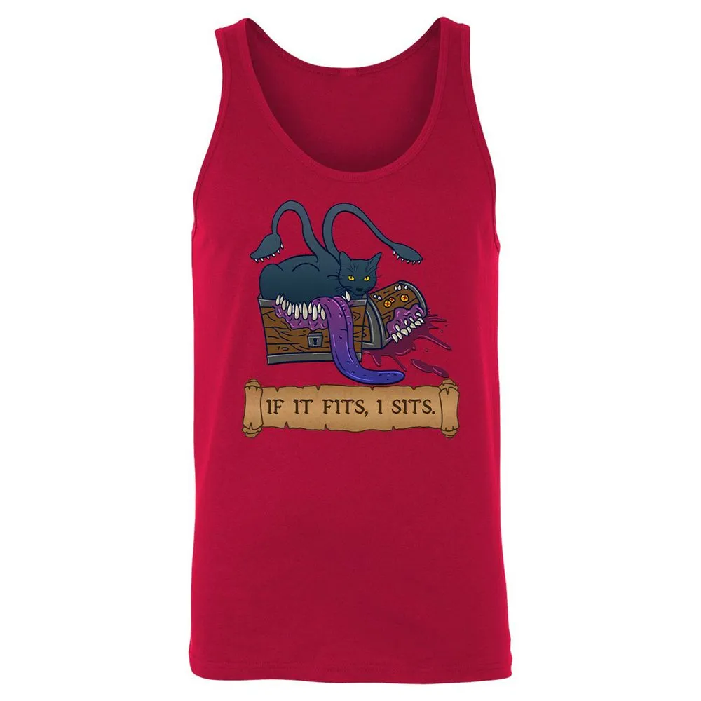 If It Fits I Sits Unisex Jersey Tank - Red - 11