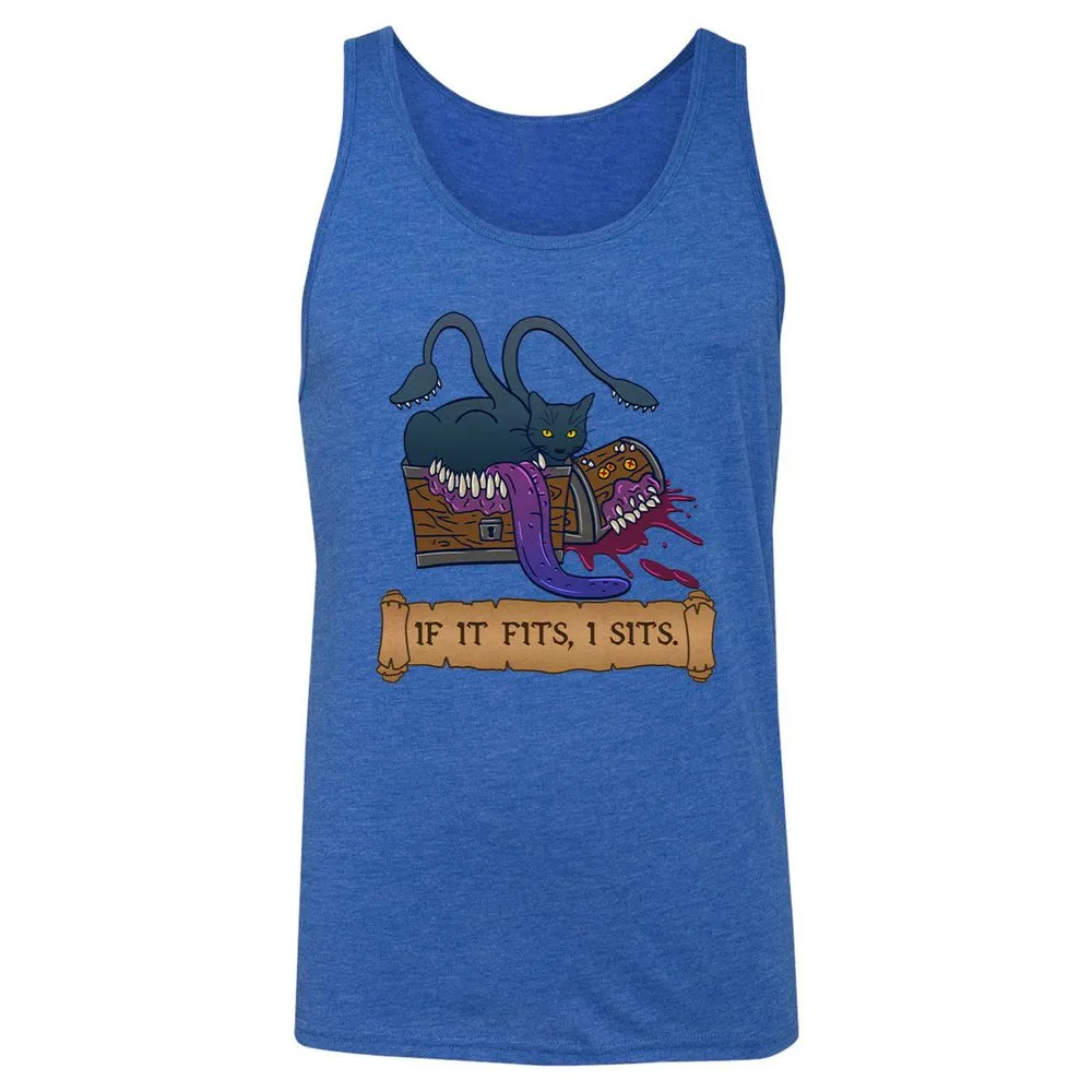 If It Fits I Sits Unisex Jersey Tank - True Royal Triblend - 12