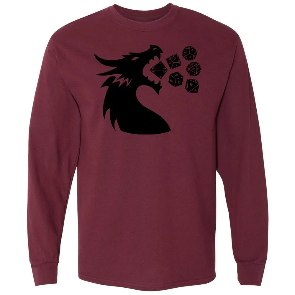 Pac And Dragon Long Sleeve T-Shirt - Maroon - 11