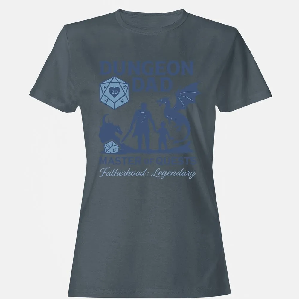 Dungeon Dad Master Of Quests Women's T-Shirt - Charcoal - 3