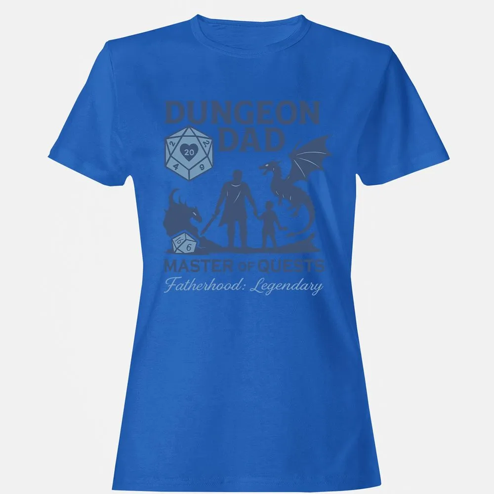 Dungeon Dad Master Of Quests Women's T-Shirt - Royal - 14
