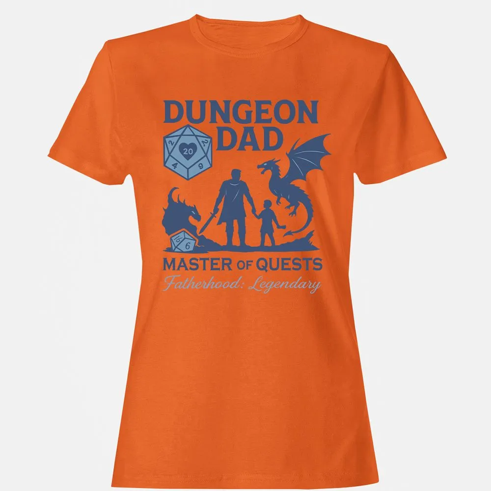 Dungeon Dad Master Of Quests Women's T-Shirt - Orange - 11