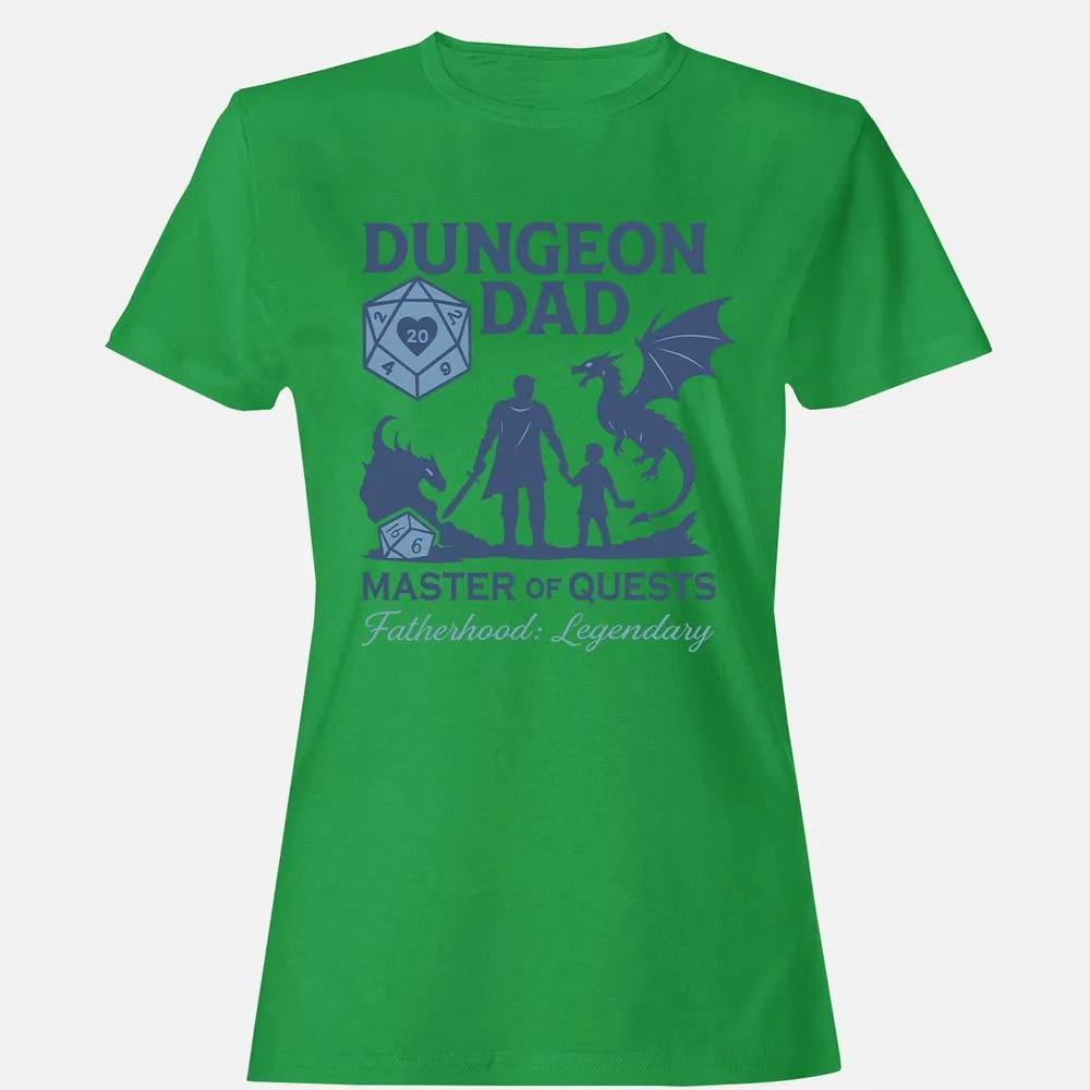 Dungeon Dad Master Of Quests Women's T-Shirt - Irish Green - 7