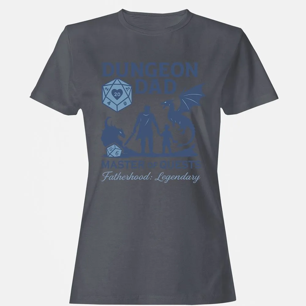 Dungeon Dad Master Of Quests Women's T-Shirt - Dark Heather - 5
