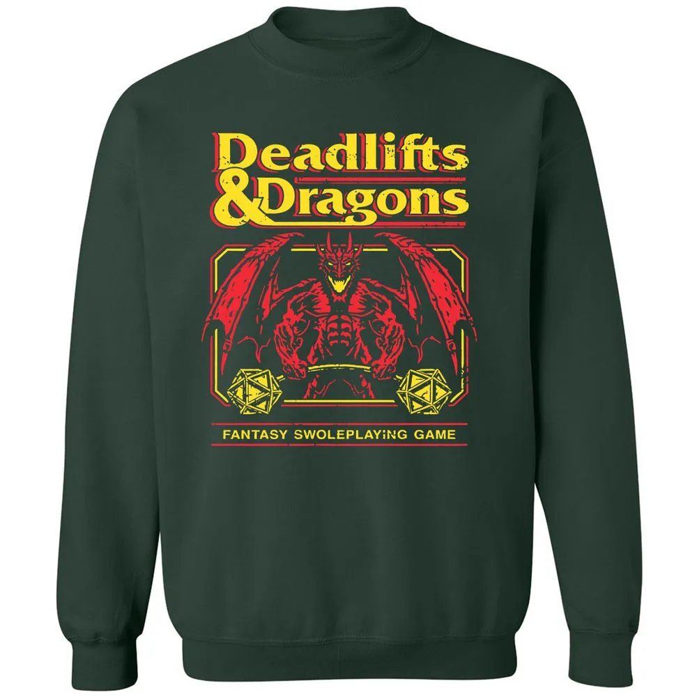 Deadlifts And Dragons Classic Unisex Sweatshirt - Forest Green - 4