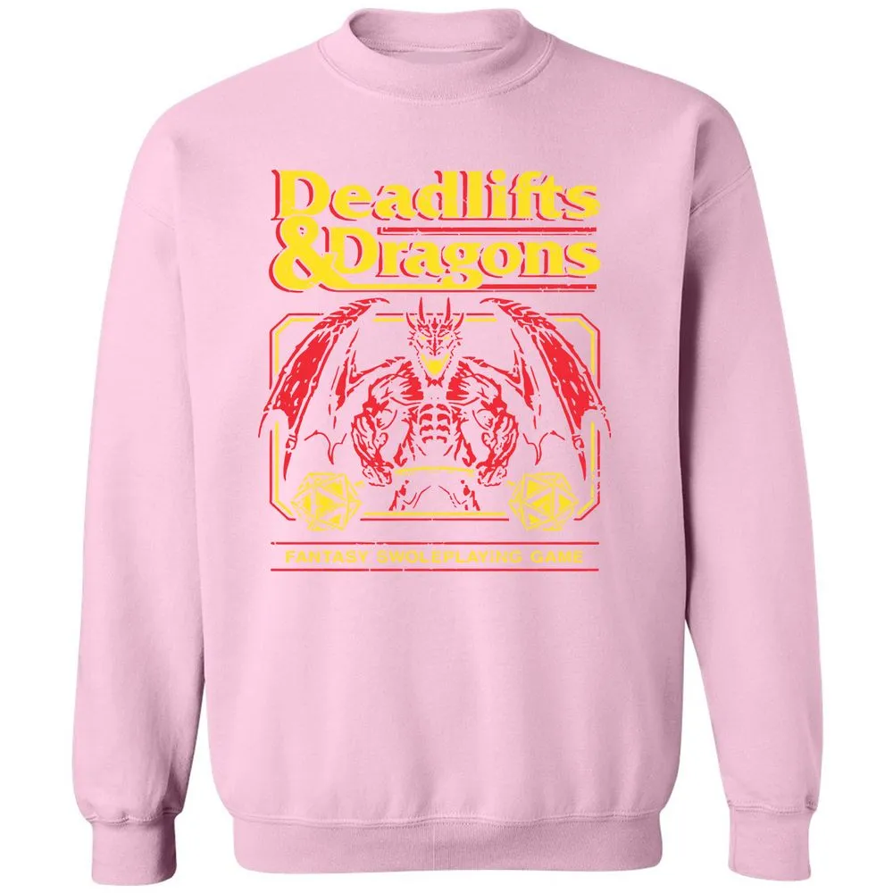 Deadlifts And Dragons Classic Unisex Sweatshirt - Light Pink - 3