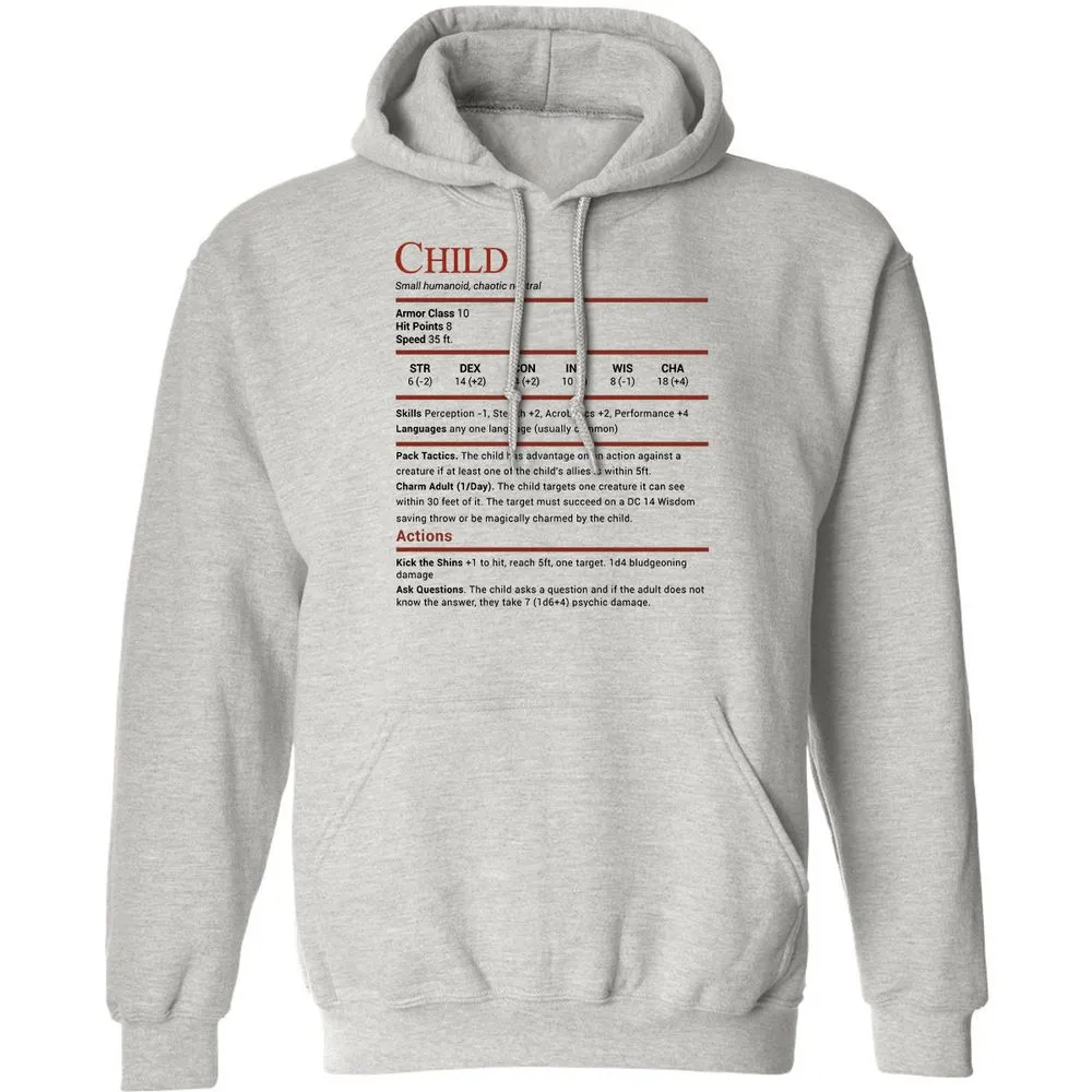 Child Stats Classic Unisex Hoodie - Ash - 2