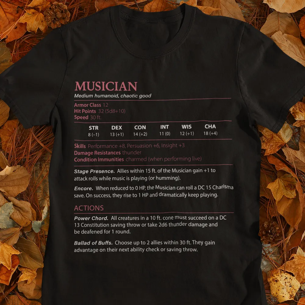 Musician Stats Classic Unisex T-Shirt - 1