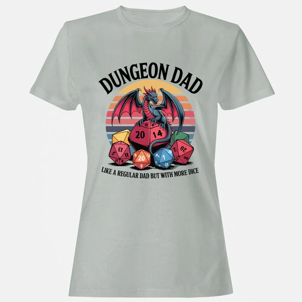 Dungeon Dad With More Dice Women's T-Shirt - Ash - 2
