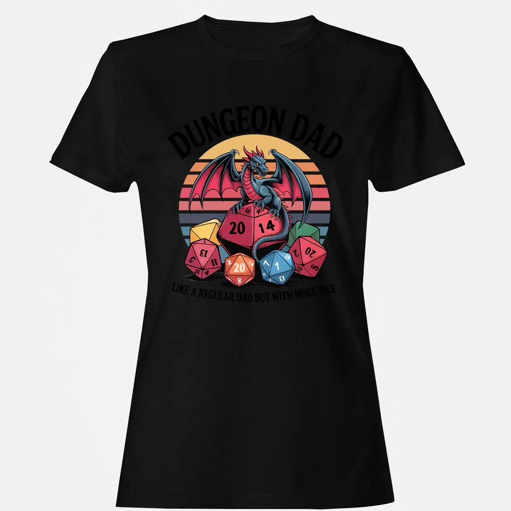 Dungeon Dad With More Dice Women's T-Shirt - Black - 16