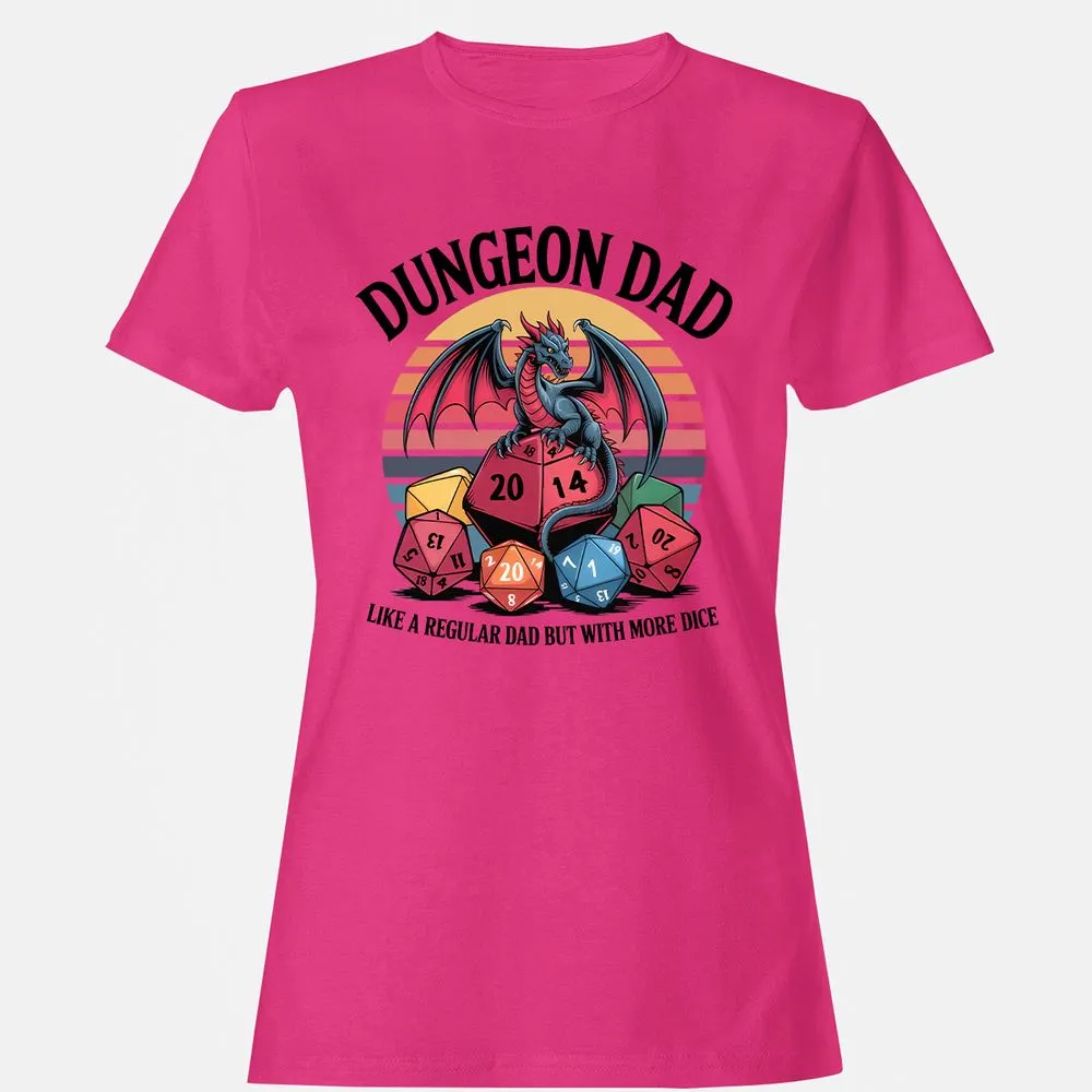 Dungeon Dad With More Dice Women's T-Shirt - Heliconia - 6