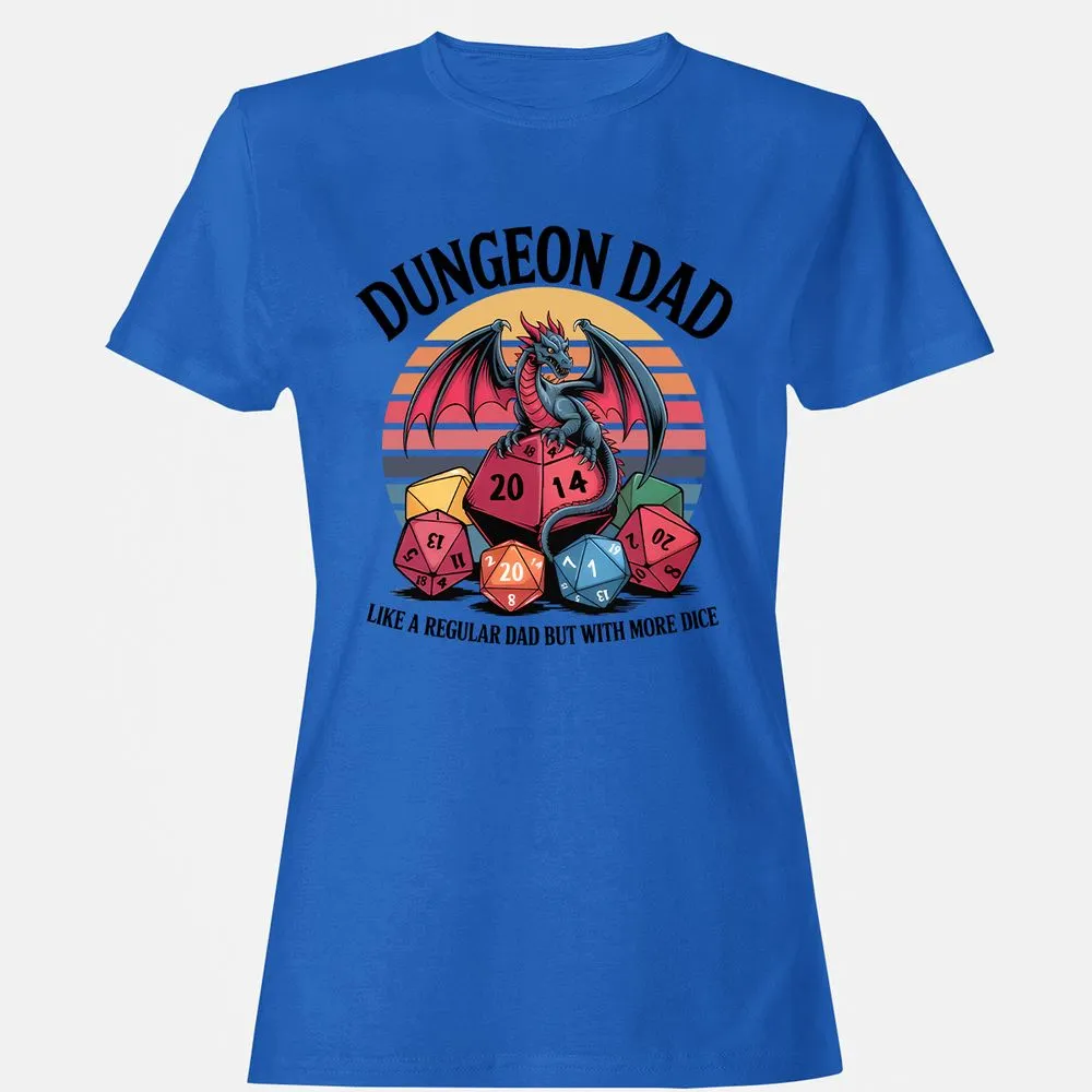 Dungeon Dad With More Dice Women's T-Shirt - Royal - 14