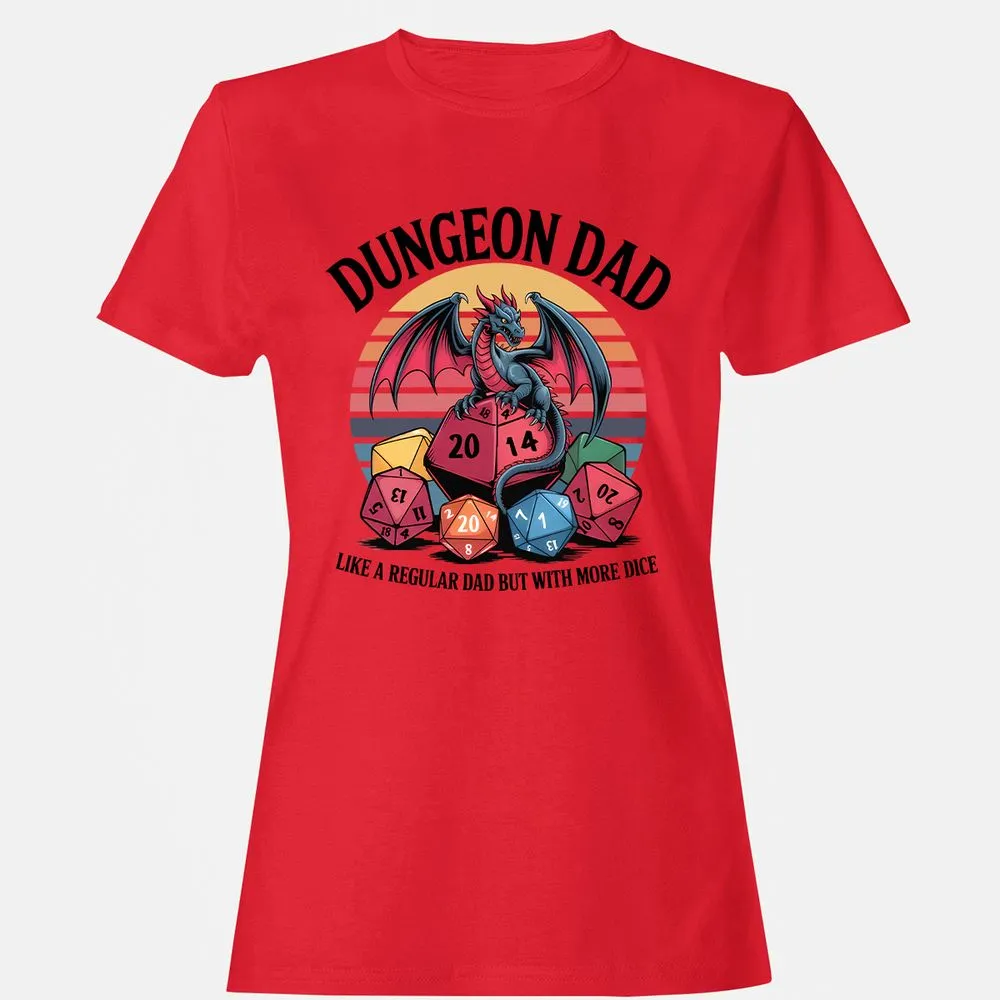 Dungeon Dad With More Dice Women's T-Shirt - Red - 13