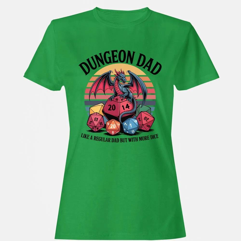 Dungeon Dad With More Dice Women's T-Shirt - Irish Green - 7