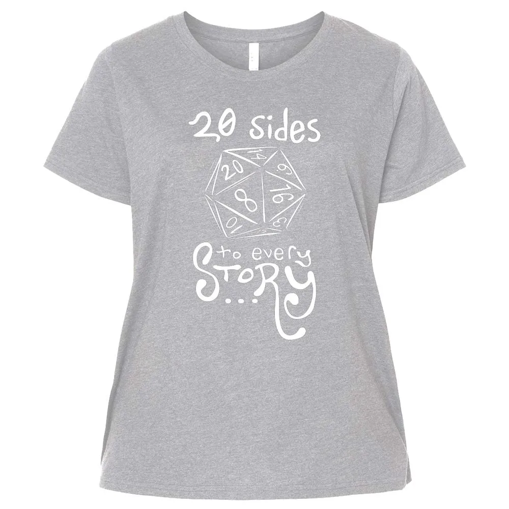 20 Sides to Every Story Ladies Curvy Jersey - Heather - 3