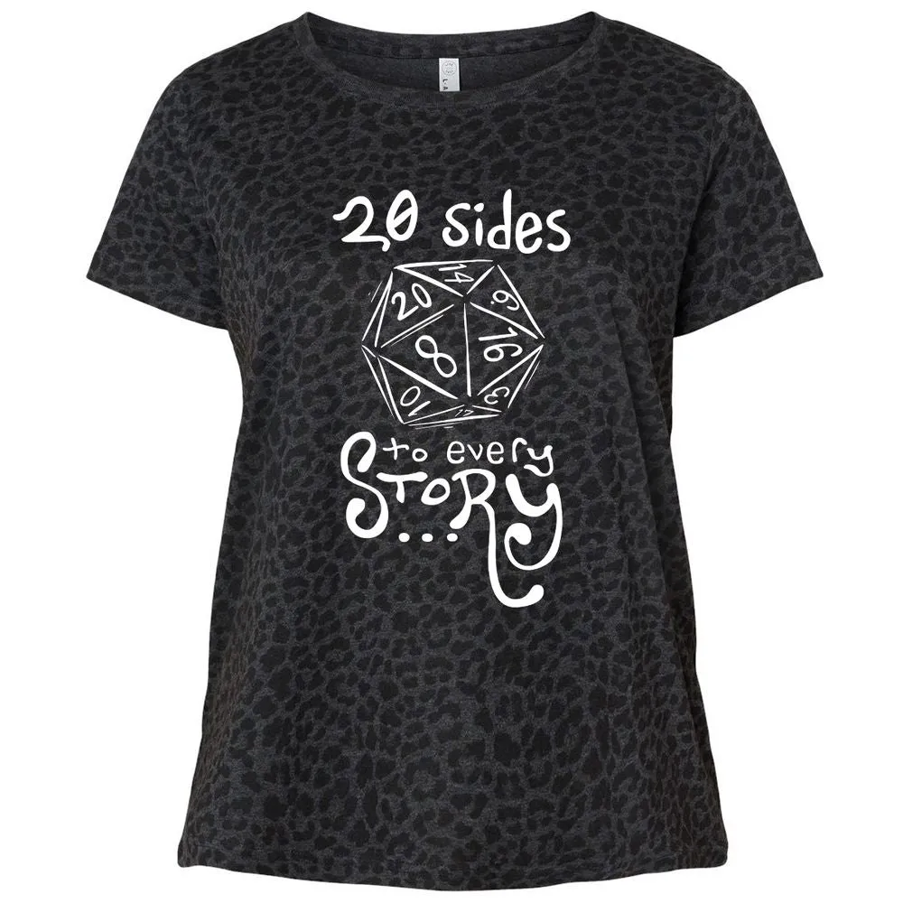 20 Sides to Every Story Ladies Curvy Jersey - Black Leopard - 11