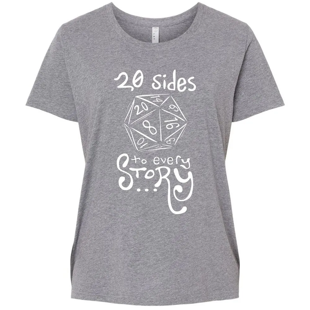 20 Sides to Every Story Ladies Curvy Jersey - Granite Heather - 9