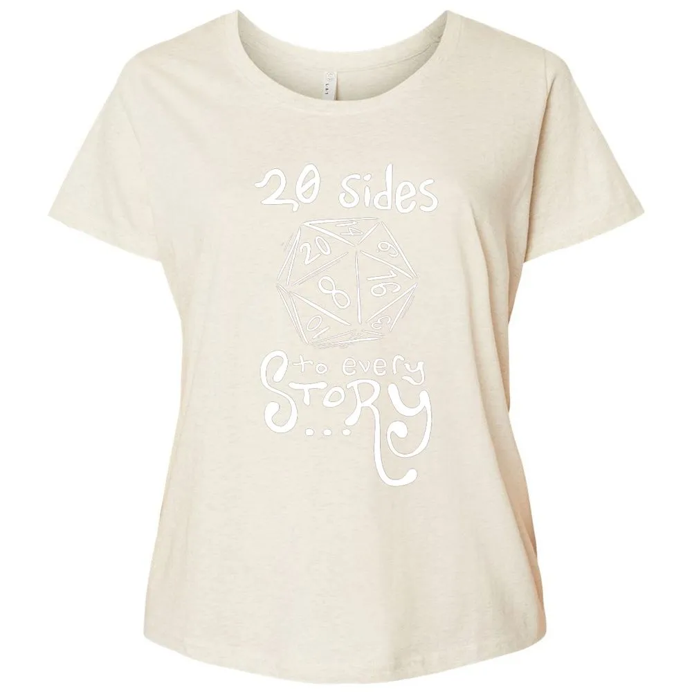 20 Sides to Every Story Ladies Curvy Jersey - Natural Heather - 8