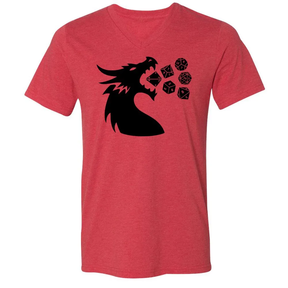 Pac And Dragon Unisex V-Neck T-Shirt - Heather Red - 5