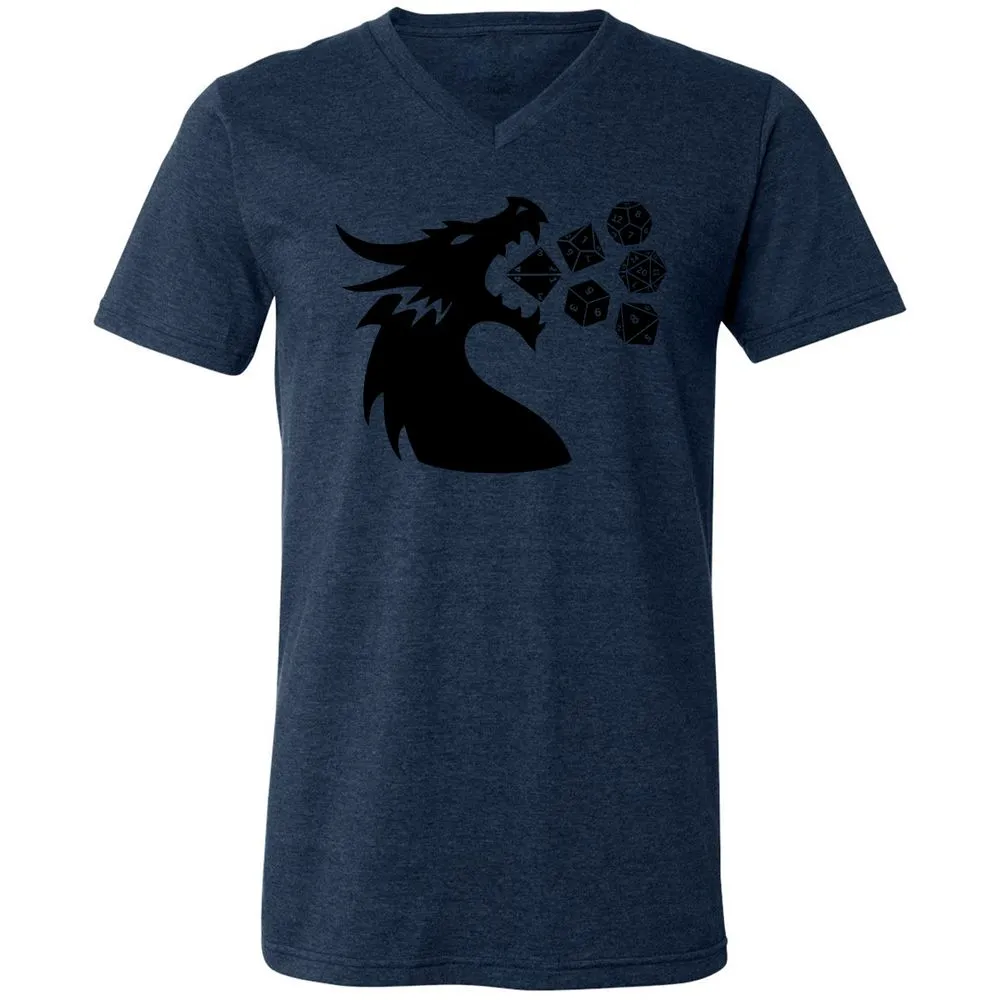 Pac And Dragon Unisex V-Neck T-Shirt - Heather Navy - 15