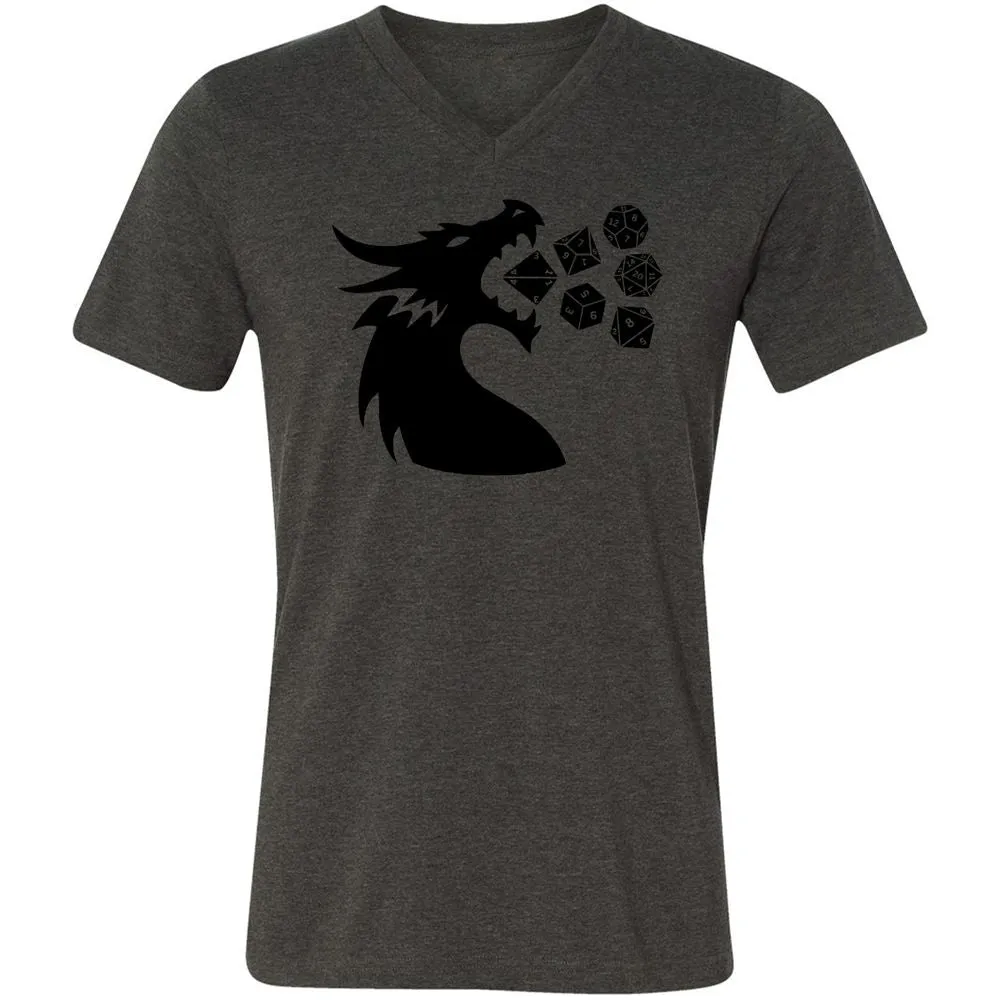 Pac And Dragon Unisex V-Neck T-Shirt - Dark Grey Heather - 8