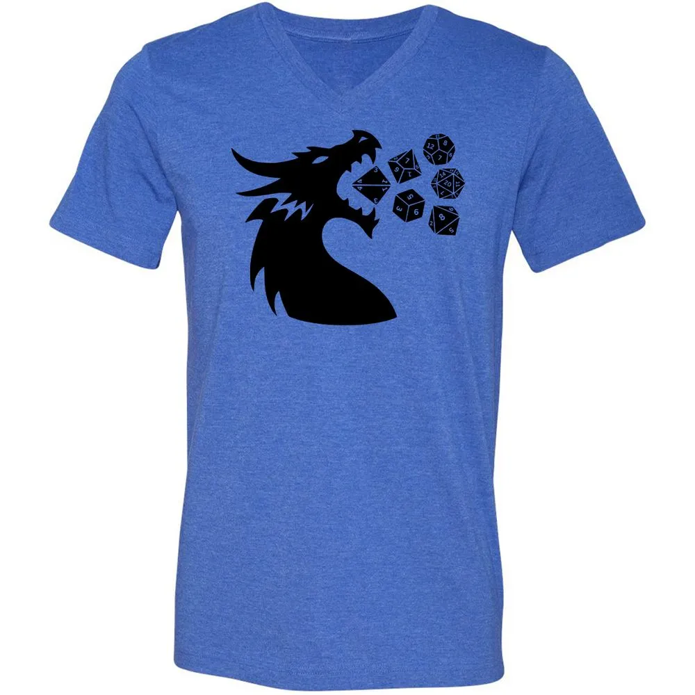 Pac And Dragon Unisex V-Neck T-Shirt - Heather True Royal - 14