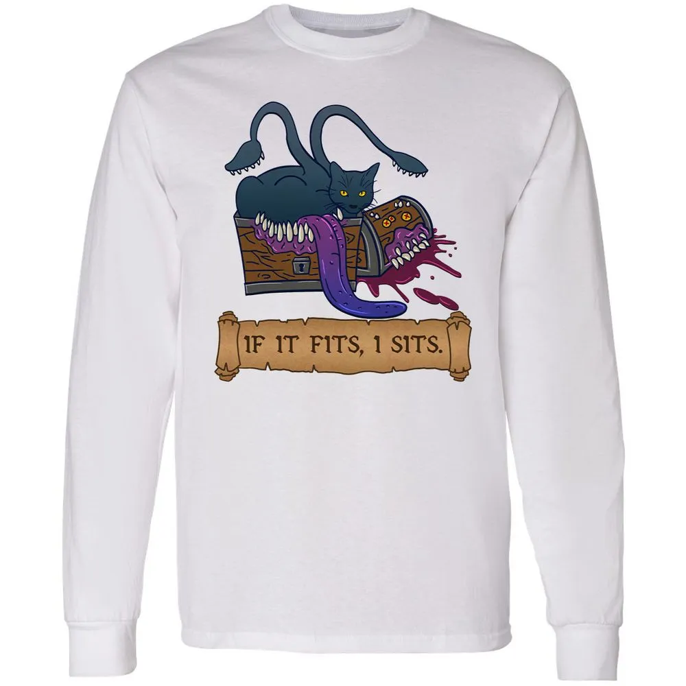 If It Fits I Sits Long Sleeve T-Shirt - White - 5