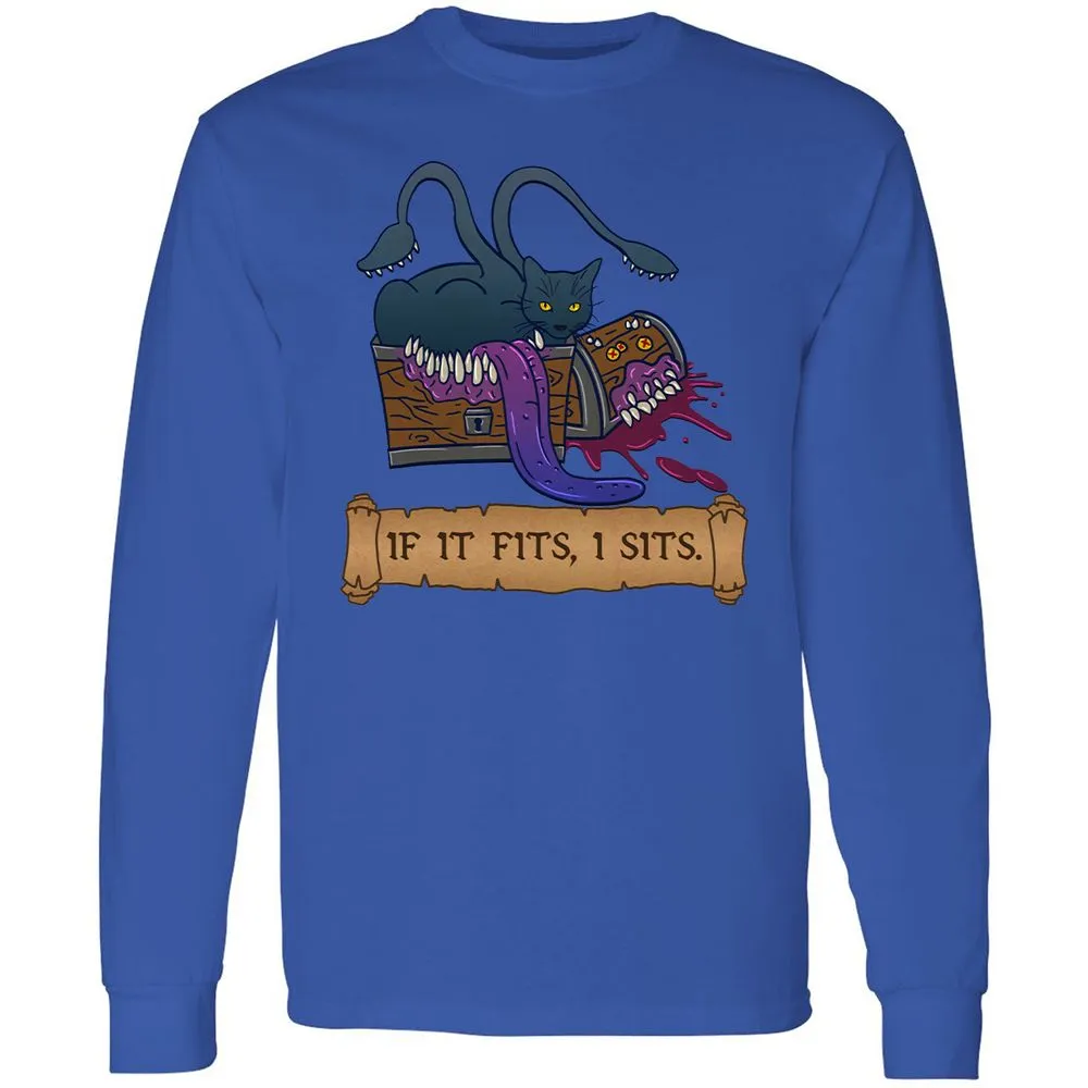 If It Fits I Sits Long Sleeve T-Shirt - Royal - 8