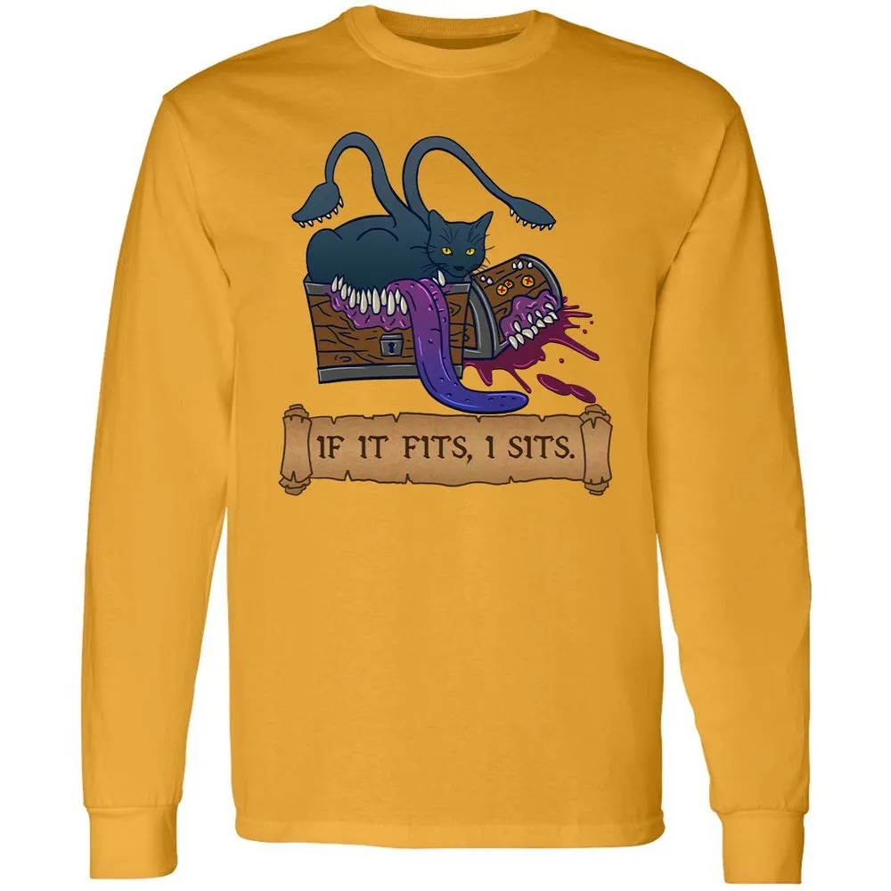 If It Fits I Sits Long Sleeve T-Shirt - Gold - 9