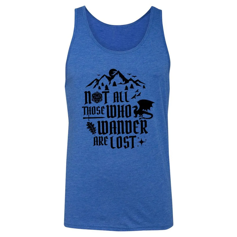 Not All Those Who Wander Are Lost Unisex Jersey Tank - True Royal Triblend - 12