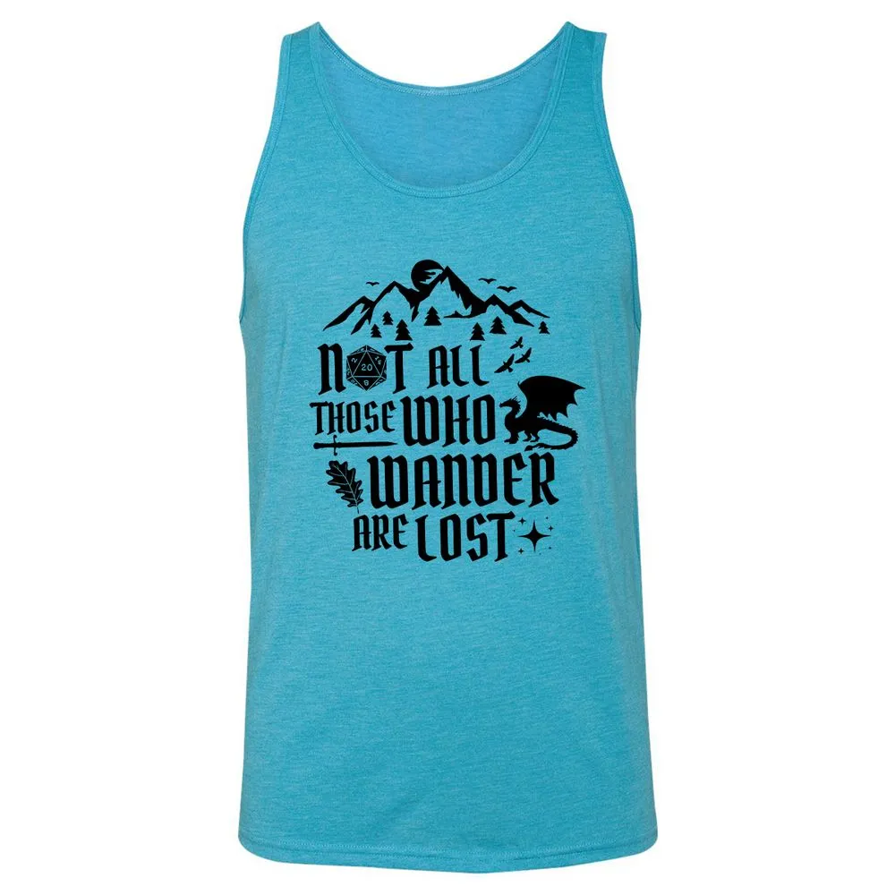 Not All Those Who Wander Are Lost Unisex Jersey Tank - Aqua Triblend - 3