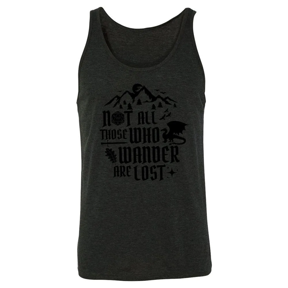 Not All Those Who Wander Are Lost Unisex Jersey Tank - Charcoal Black Triblend - 5