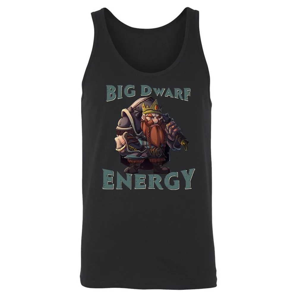 Big Dwarf Energy Unisex Jersey Tank - Black - 1