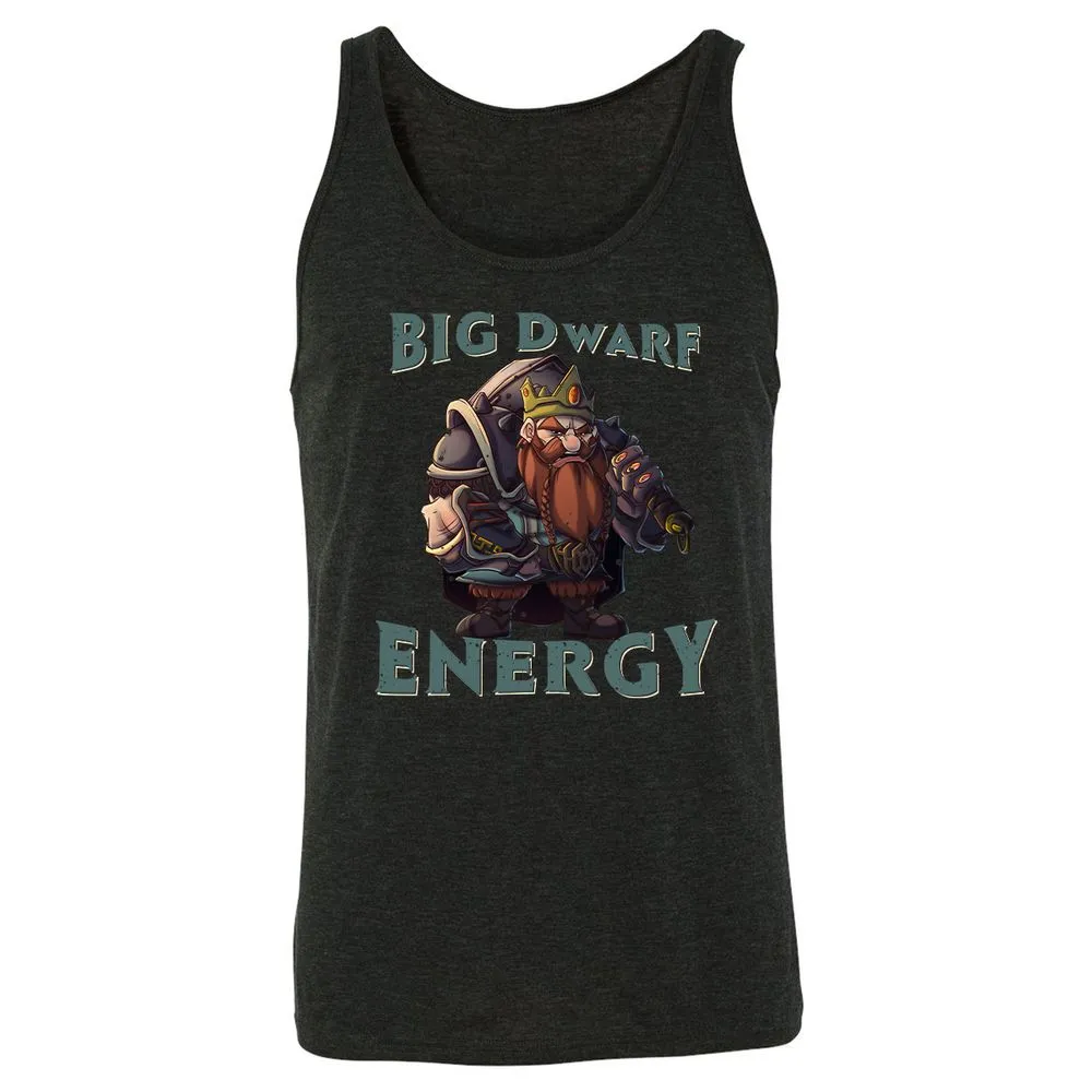 Big Dwarf Energy Unisex Jersey Tank - Charcoal Black Triblend - 5