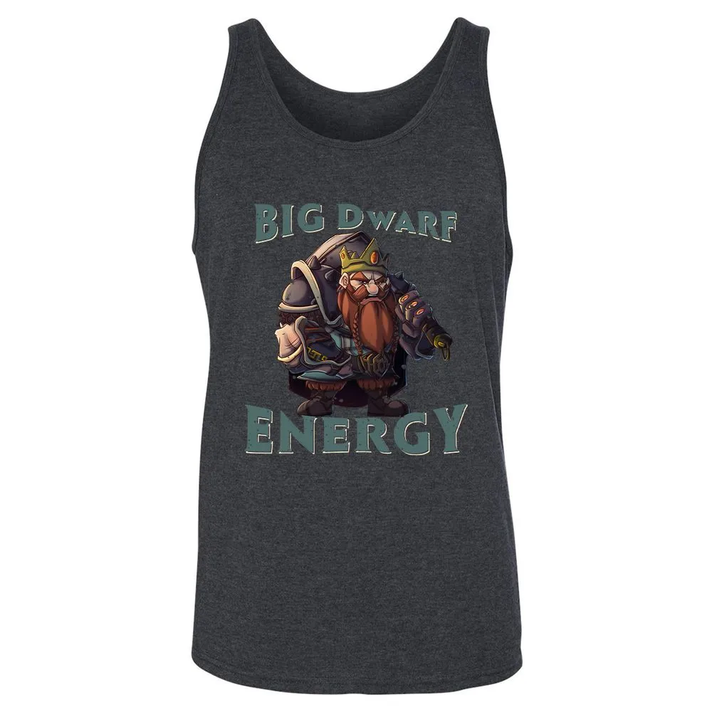 Big Dwarf Energy Unisex Jersey Tank - Dark Grey Heather - 6