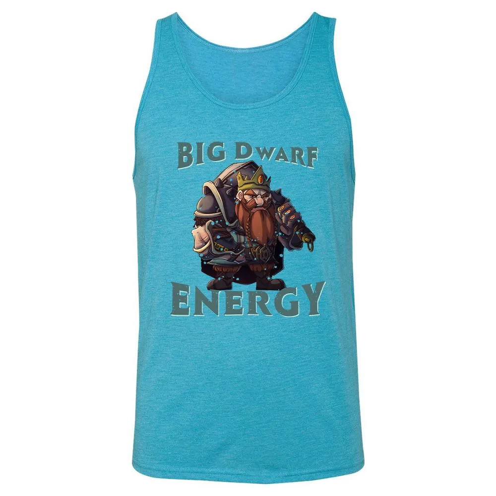 Big Dwarf Energy Unisex Jersey Tank - Aqua Triblend - 3