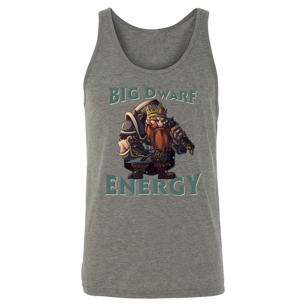 Big Dwarf Energy Unisex Jersey Tank - Grey Triblend - 8