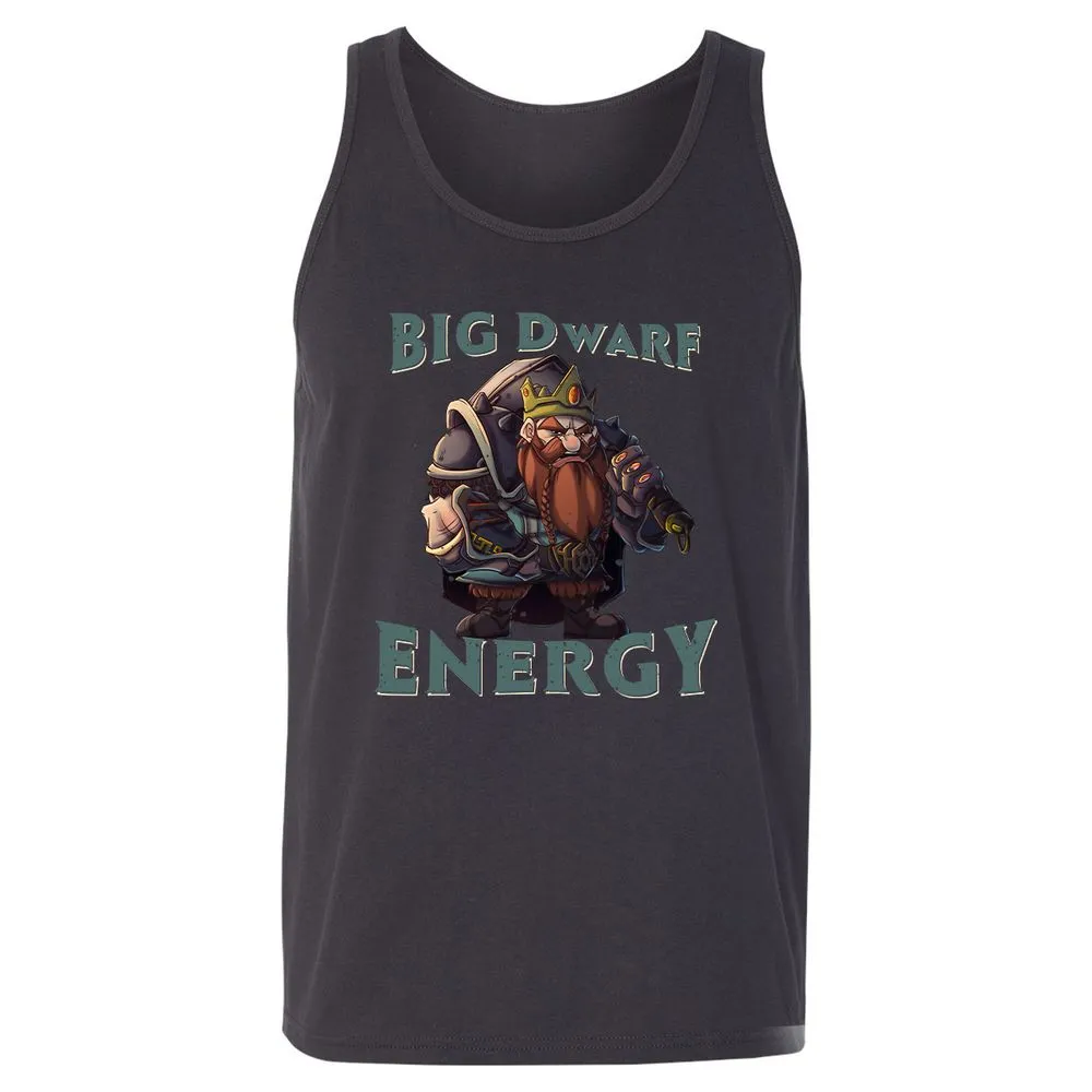 Big Dwarf Energy Unisex Jersey Tank - Dark Grey - 7