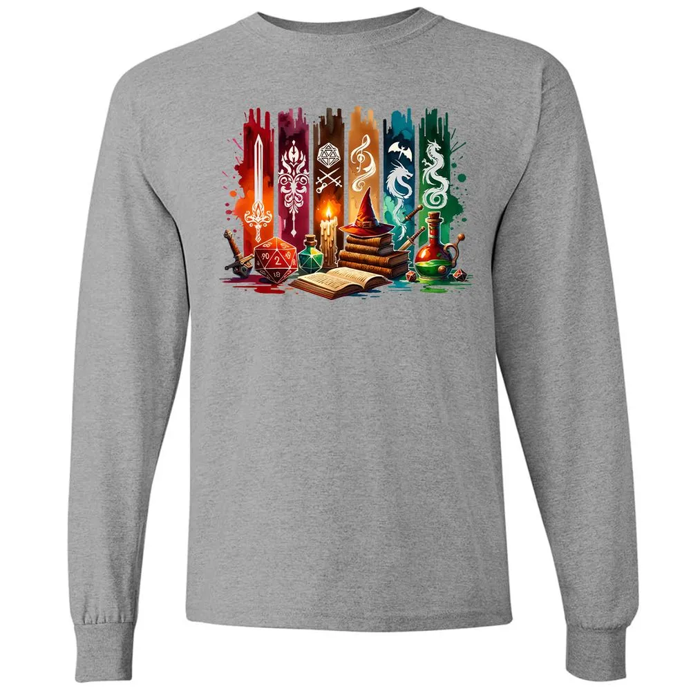 DnD Classes Long Sleeve T-Shirt - Graphite Heather - 6