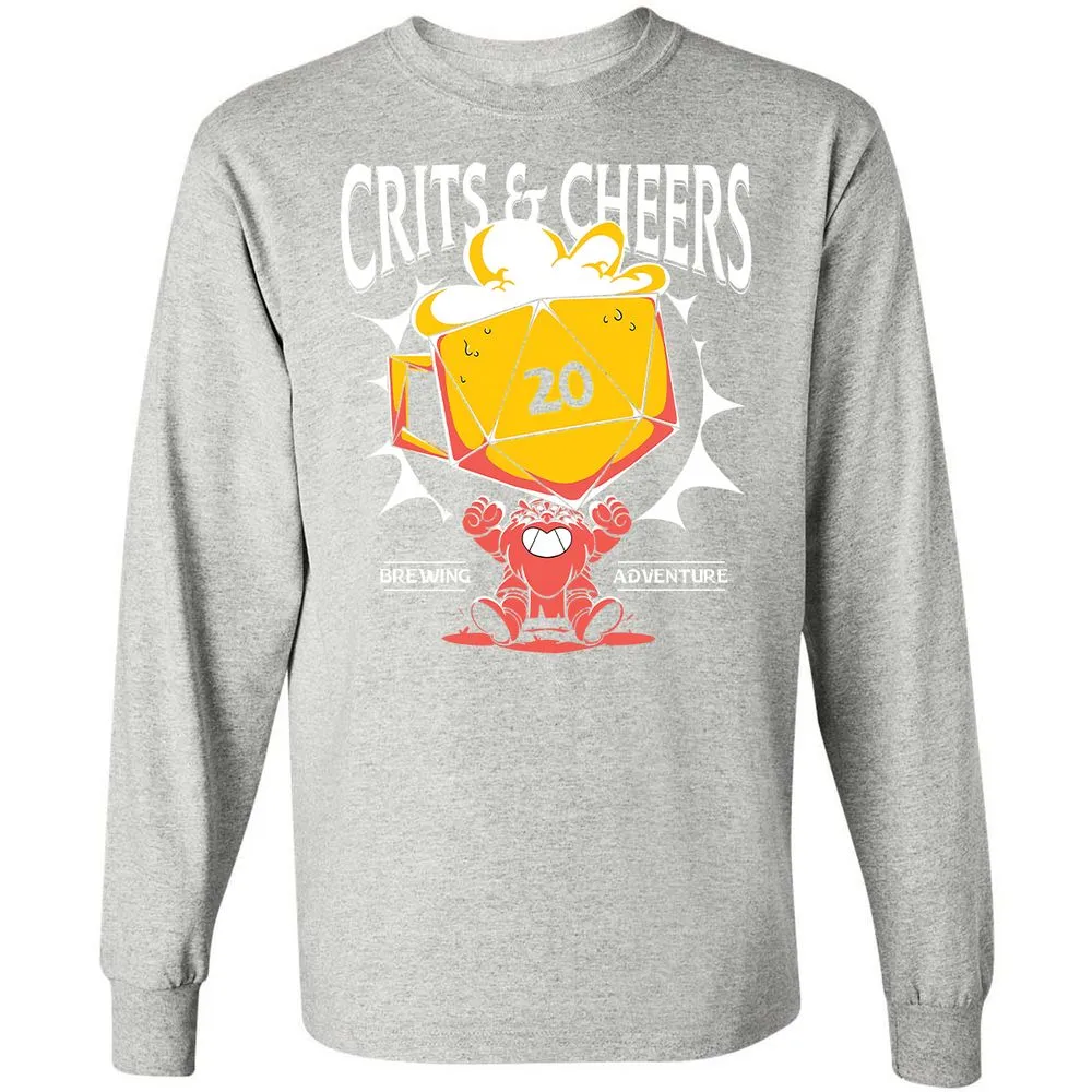 Crits & Cheers Long Sleeve T-Shirt - Ash - 7