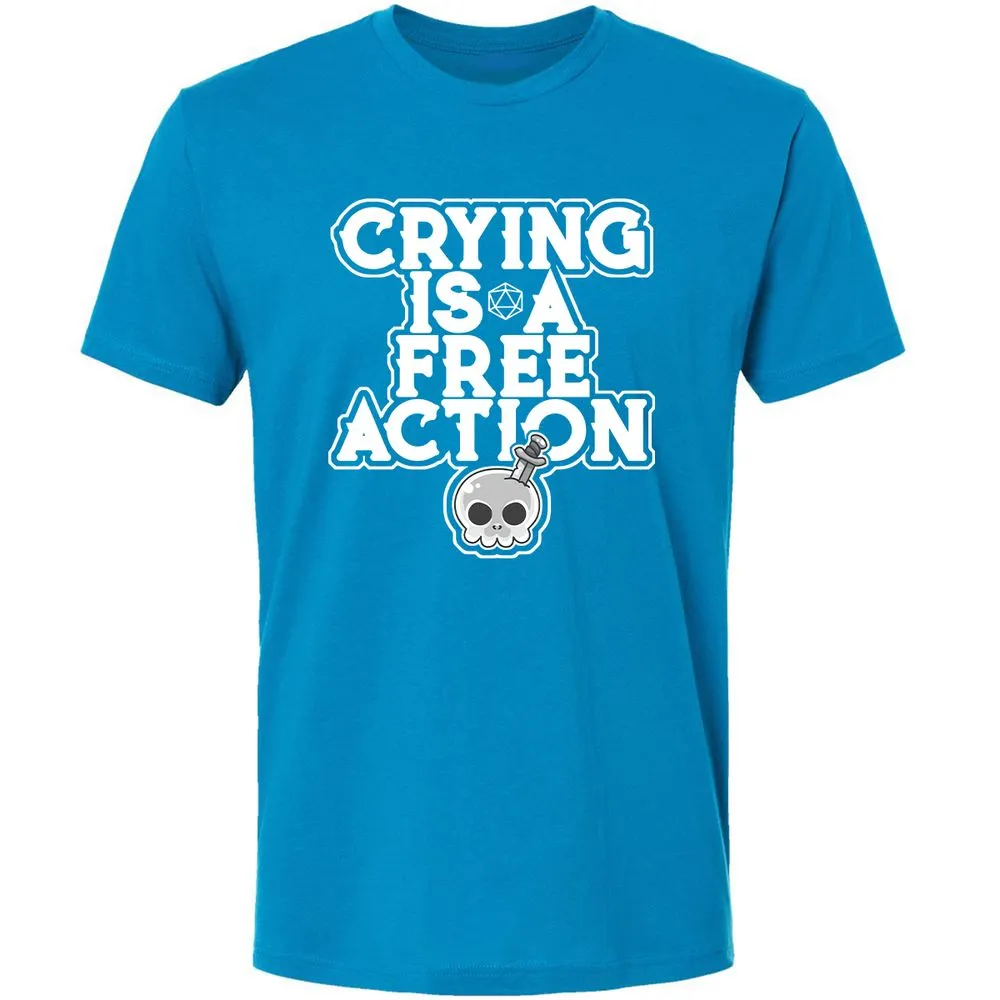 Crying Is A Free Action Premium Unisex T-Shirt - Turquoise - 16