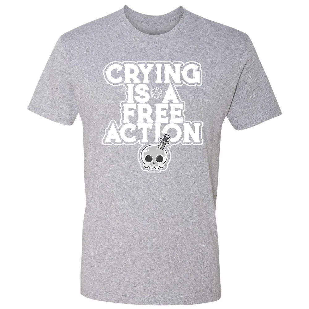 Crying Is A Free Action Premium Unisex T-Shirt - Heather Grey - 9