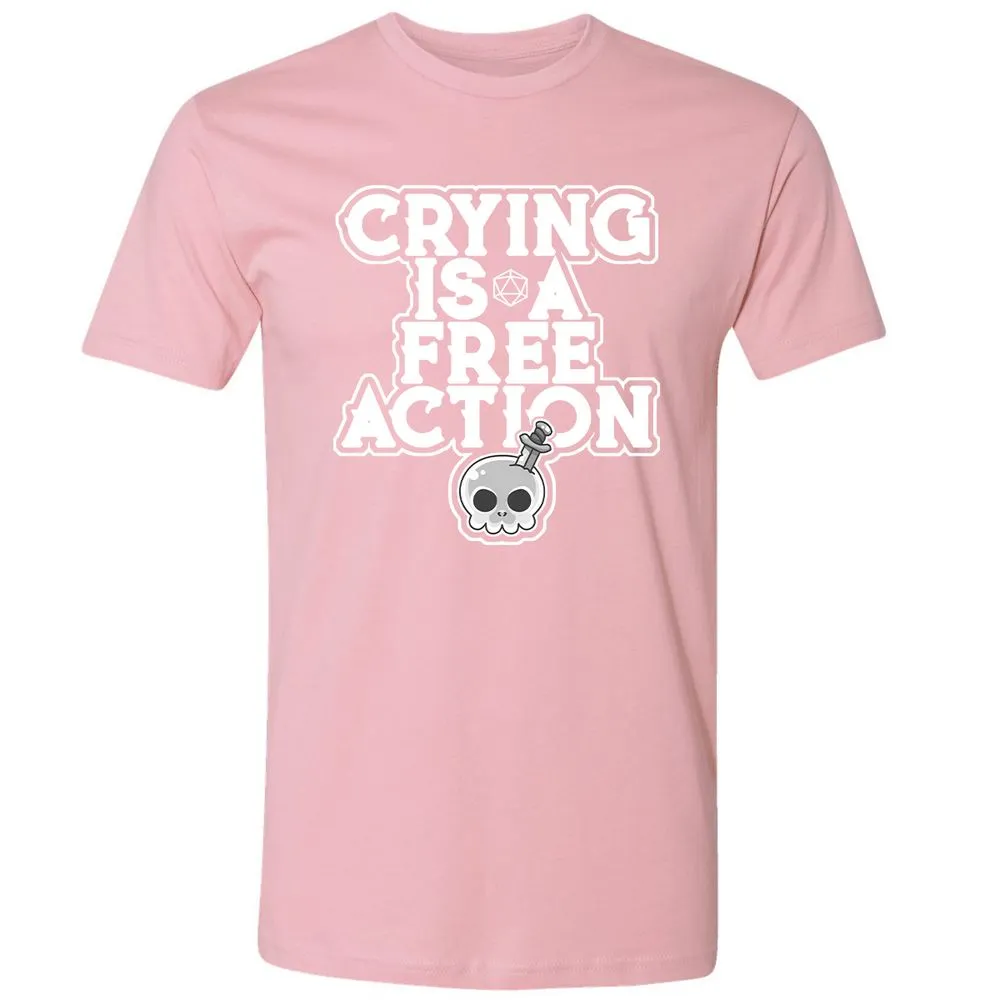 Crying Is A Free Action Premium Unisex T-Shirt - Light Pink - 3