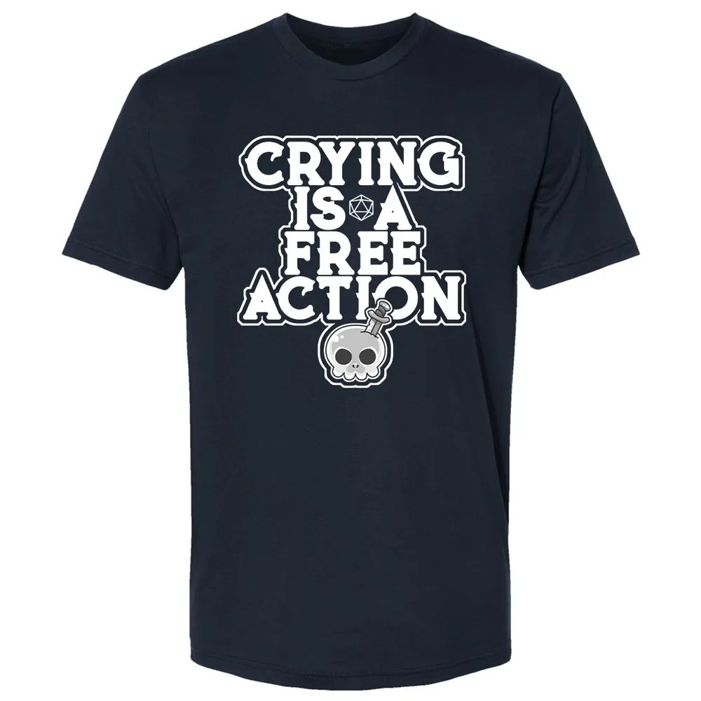 Crying Is A Free Action Premium Unisex T-Shirt - Midnight Navy - 2