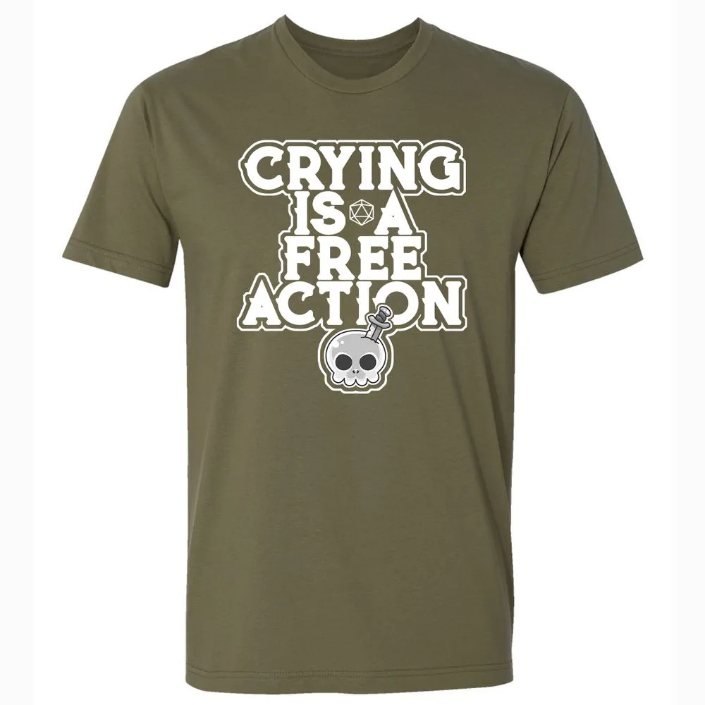 Crying Is A Free Action Premium Unisex T-Shirt - Military Green - 5