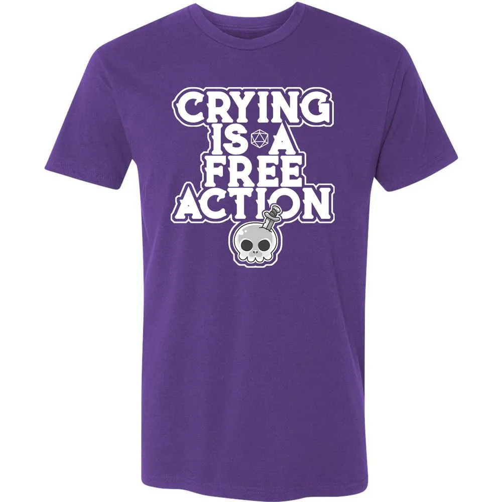 Crying Is A Free Action Premium Unisex T-Shirt - Purple Rush - 7