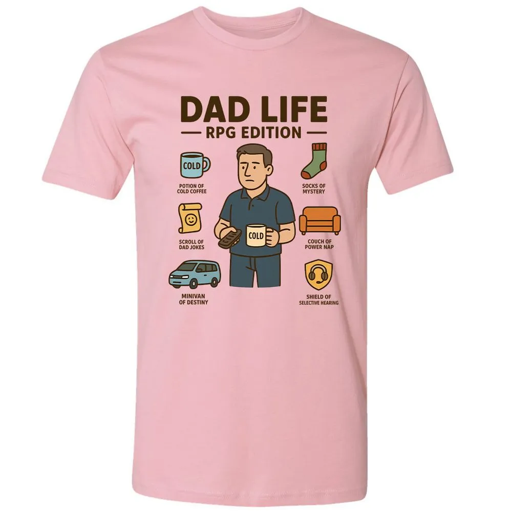 Dad Life RPG Edition Premium Unisex T-Shirt - Light Pink - 3