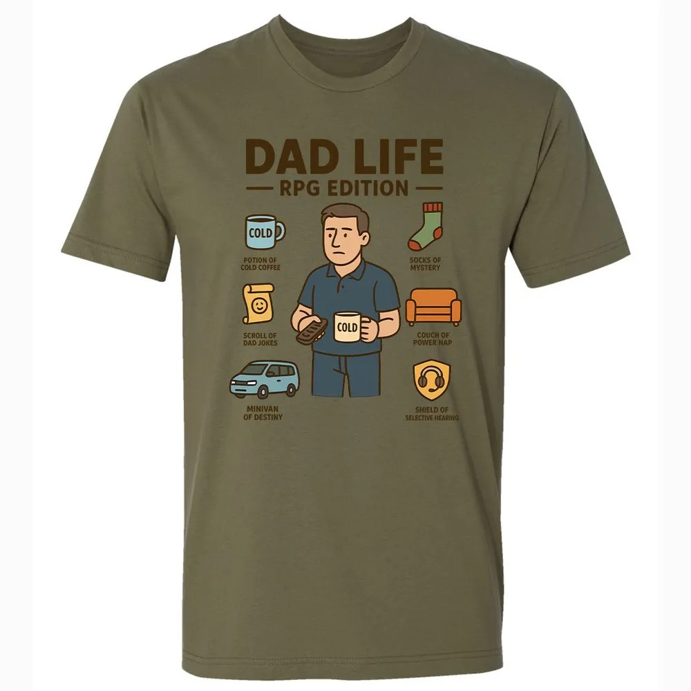 Dad Life RPG Edition Premium Unisex T-Shirt - Military Green - 5