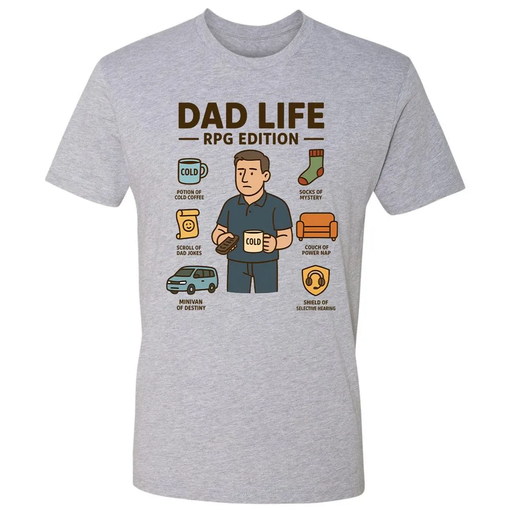 Dad Life RPG Edition Premium Unisex T-Shirt - Heather Grey - 9